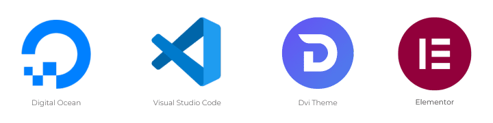 Digital Ocean, Visual Studio Code, Divi / Elegant Themes, Elementor